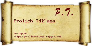 Prolich Tímea névjegykártya
